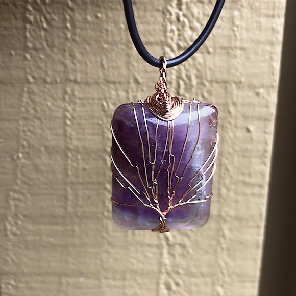 Amethyst Stone- Handmade New 18 inch Necklace-NEW - Picture 1 of 2